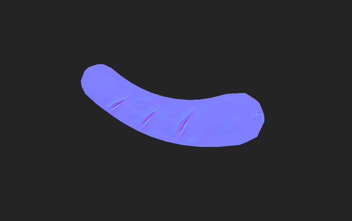 Sausage orange squishy toy Low-poly 3D model_15