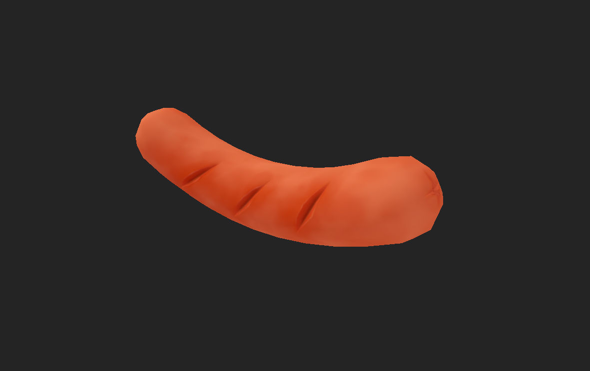 Sausage orange squishy toy Low-poly 3D model_14
