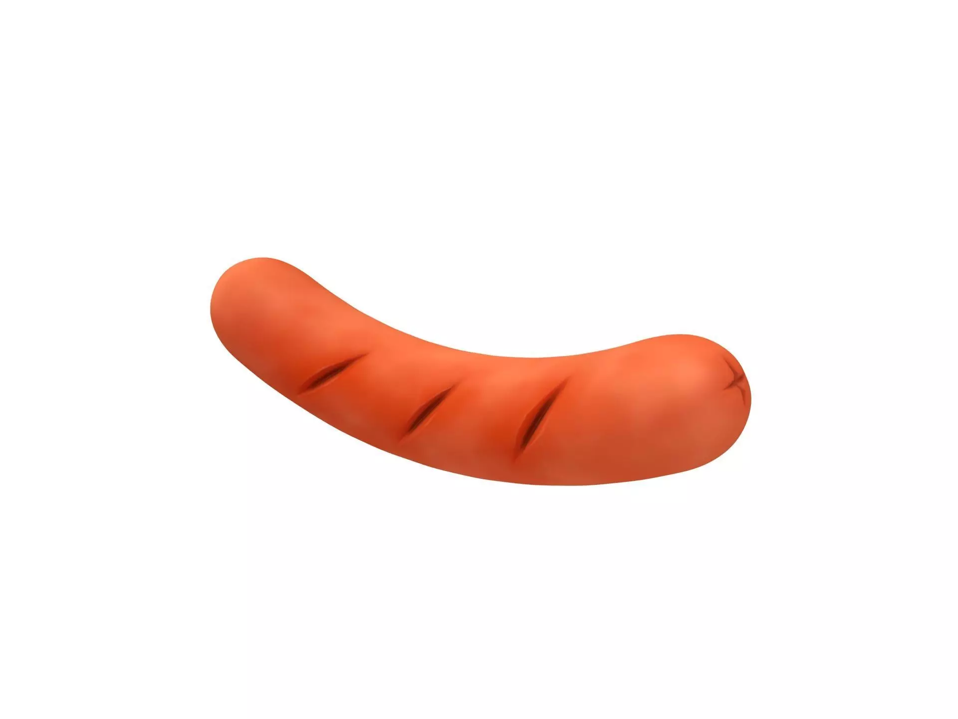 Sausage orange squishy toy Low-poly 3D model_0