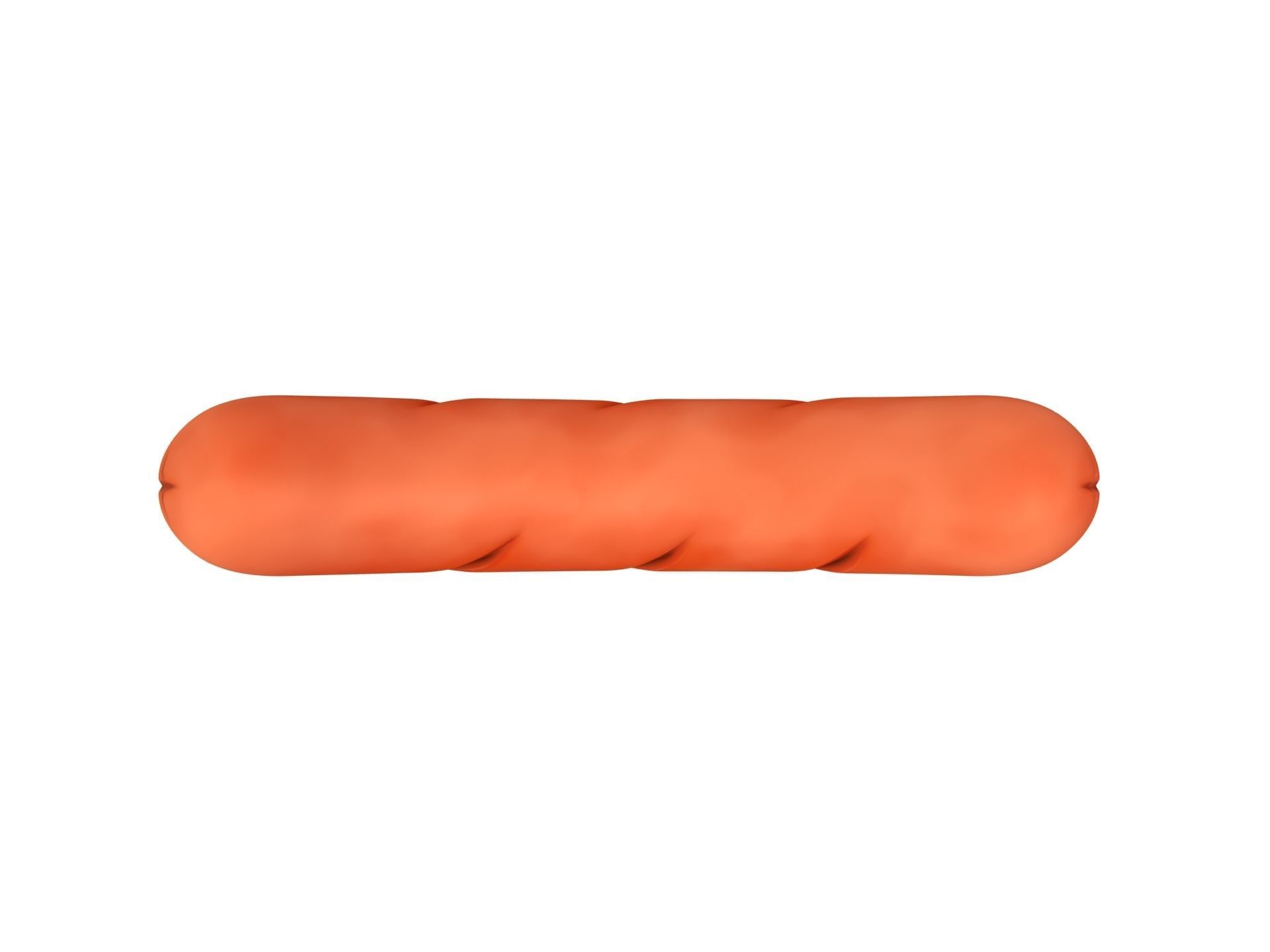 Sausage orange squishy toy Low-poly 3D model_6
