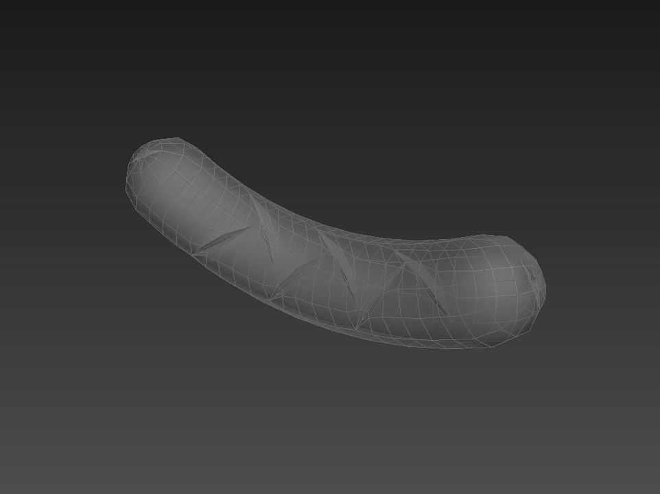 Sausage orange squishy toy Low-poly 3D model_10