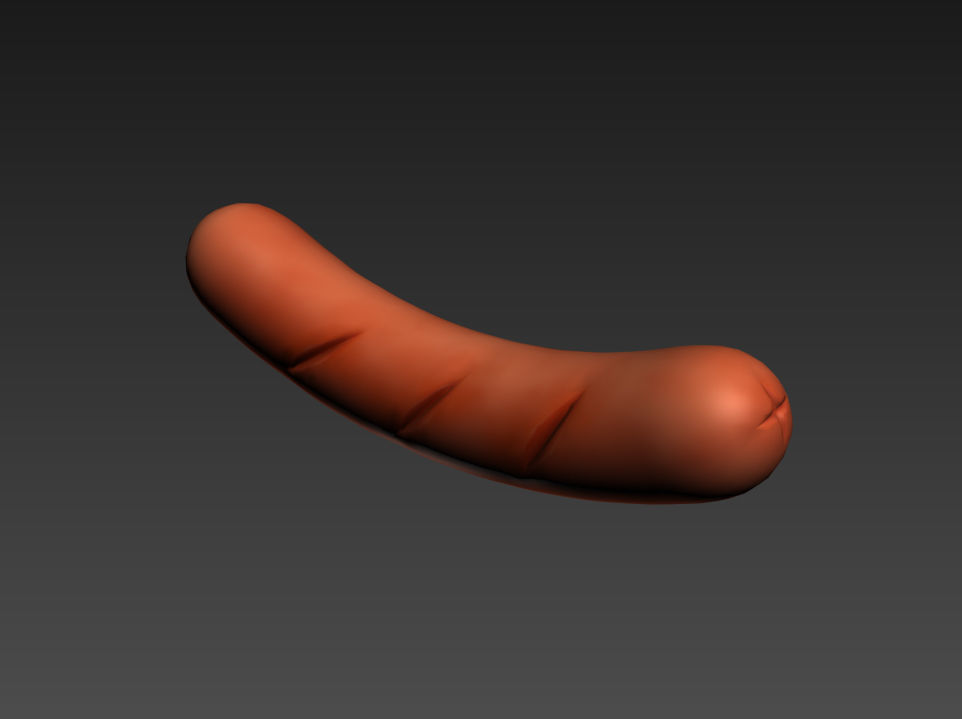 Sausage orange squishy toy Low-poly 3D model_7