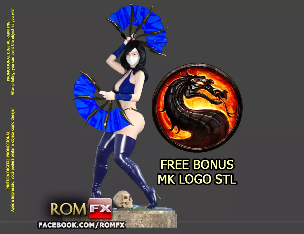 Kitana Mortal Kombat Action Figure Printable 3D print model
