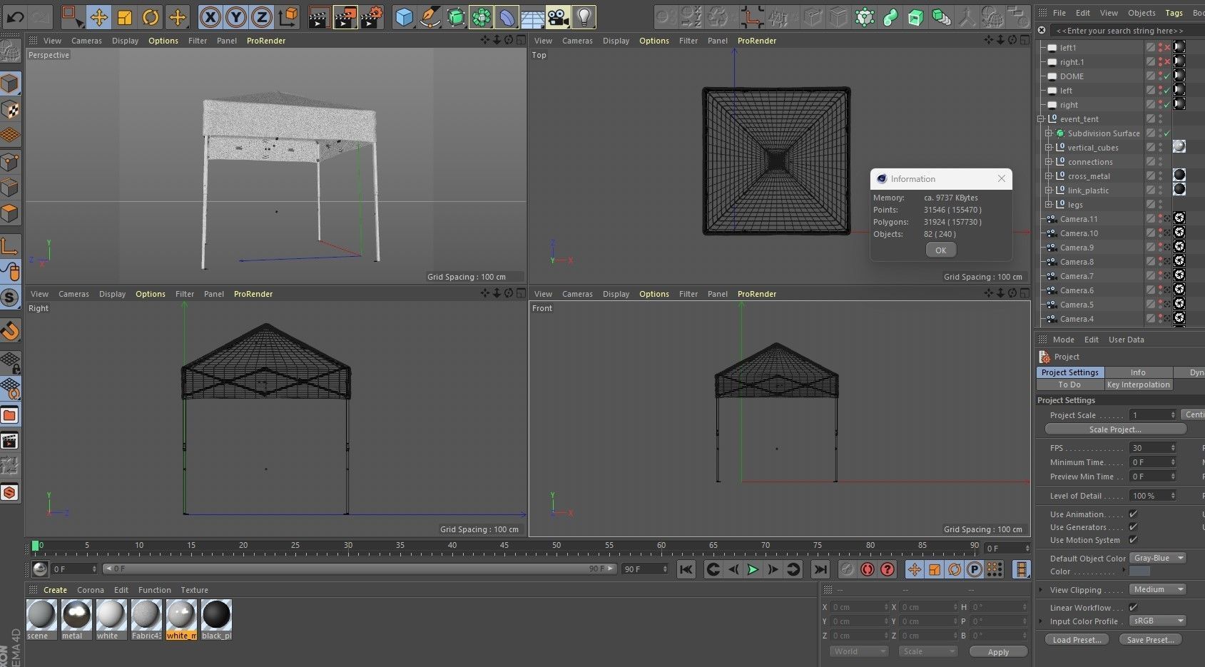 Event Tent 4x4 3D model_25