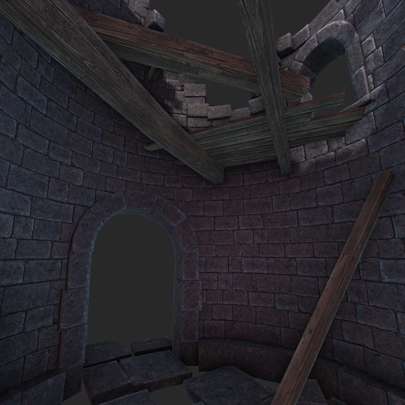 Castle Ruins Low-poly 3D model_12