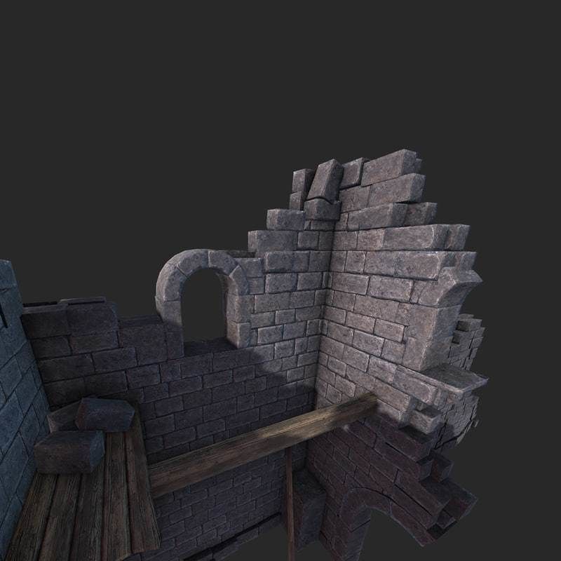 Castle Ruins Low-poly 3D model_10