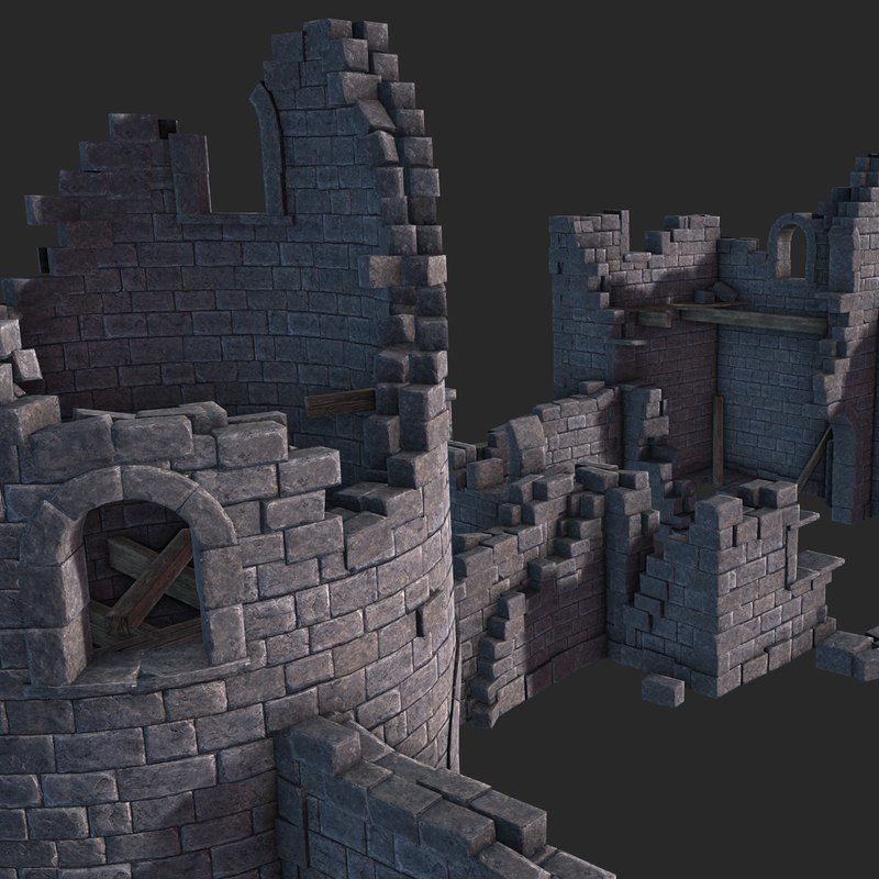 Castle Ruins Low-poly 3D model_9