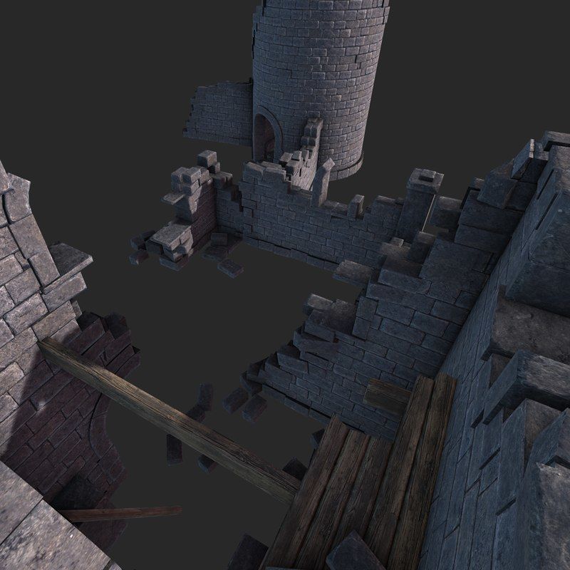 Castle Ruins Low-poly 3D model_8