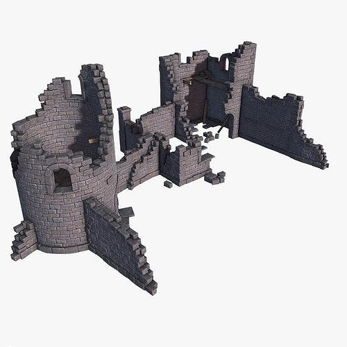 Castle Ruins Low-poly 3D model