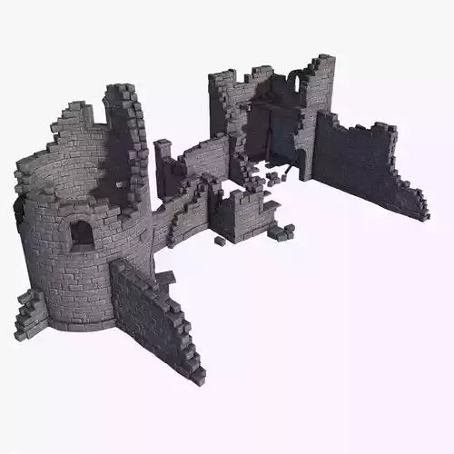 Castle Ruins Low-poly 3D model