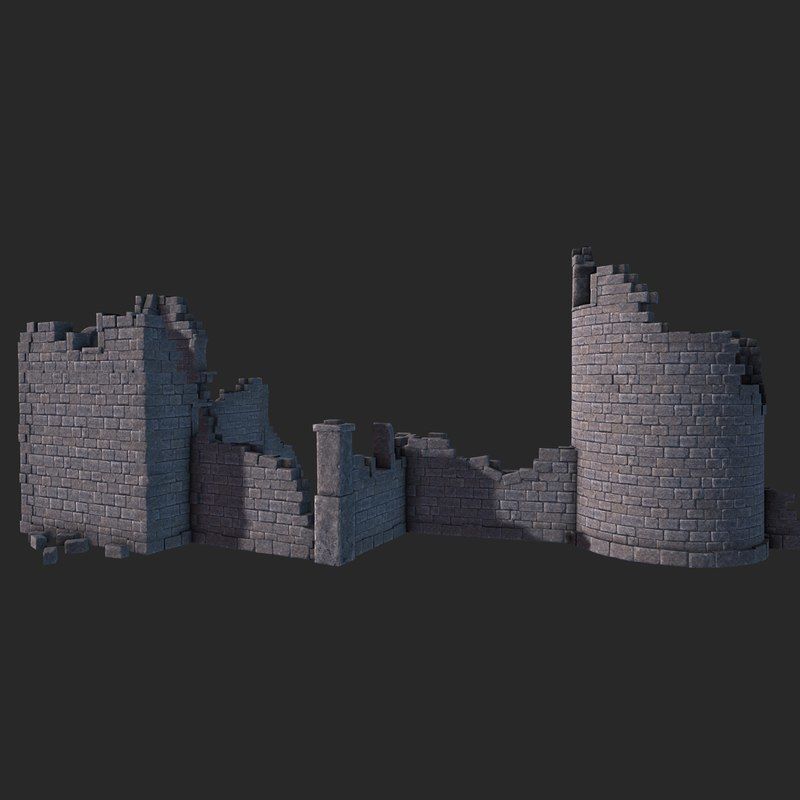 Castle Ruins Low-poly 3D model_1