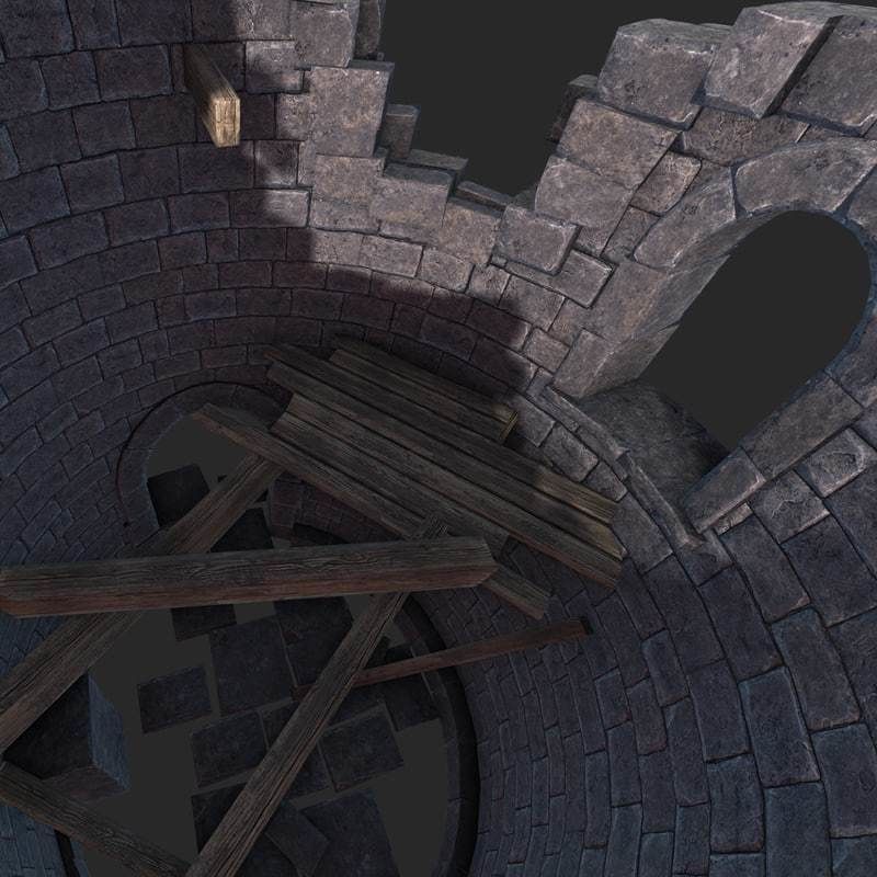 Castle Ruins Low-poly 3D model_11