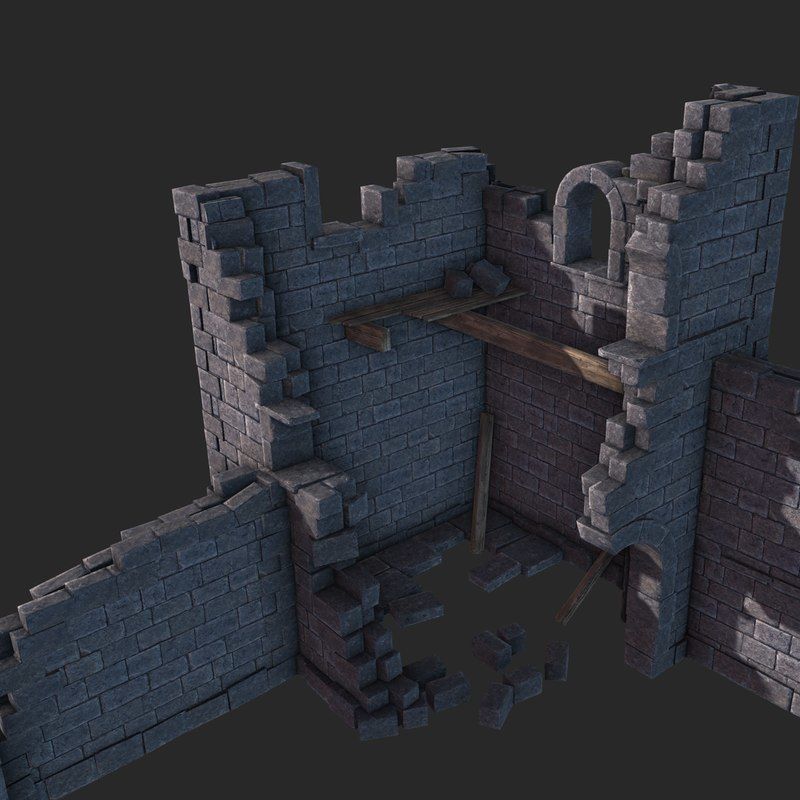 Castle Ruins Low-poly 3D model_7