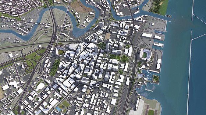 Cleveland - 3D City Model Low-poly 3D model 4