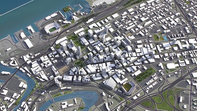 Cleveland - 3D City Model Low-poly 3D model 2