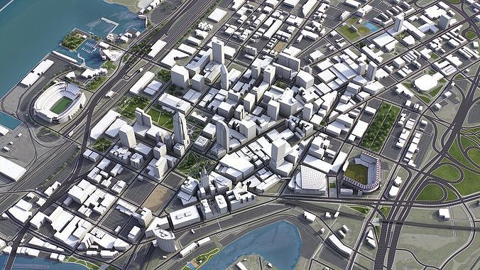 Cleveland - 3D City Model Low-poly 3D model 7