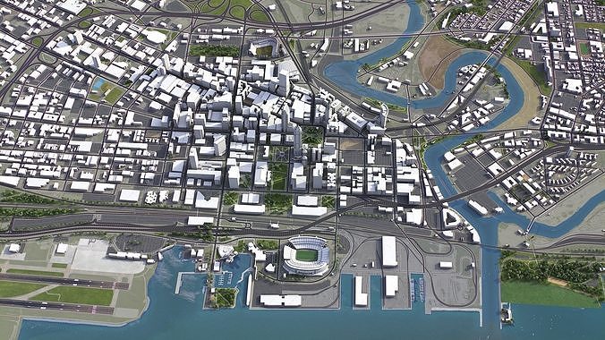 Cleveland - 3D City Model Low-poly 3D model 5