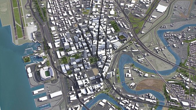 Cleveland - 3D City Model Low-poly 3D model 6