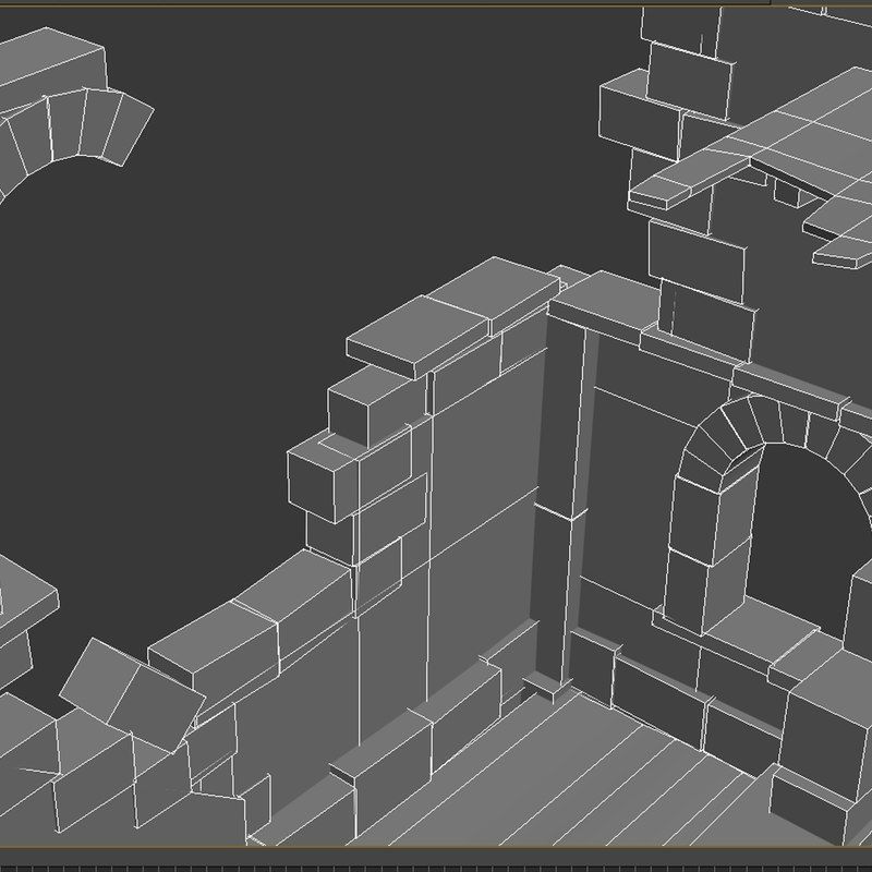 Ruined House Low-poly 3D model_11