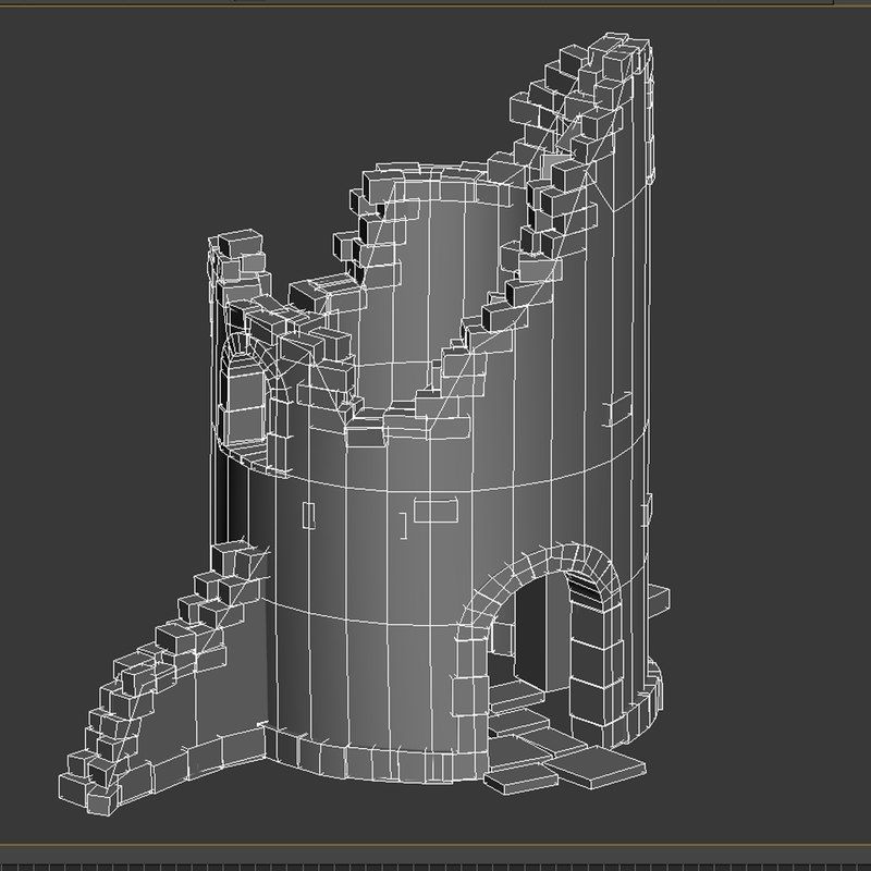 Ruined Tower Low-poly 3D model_8