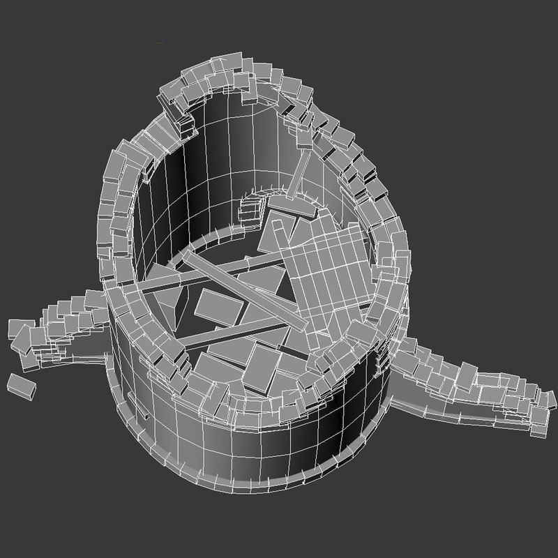Ruined Tower Low-poly 3D model_9
