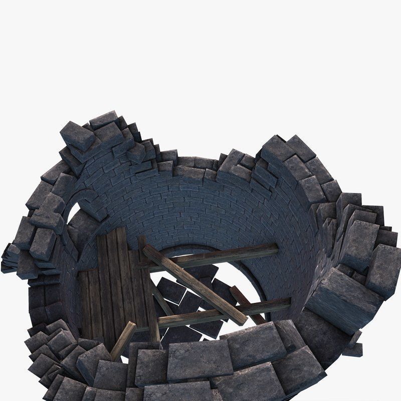 Ruined Tower Low-poly 3D model_7