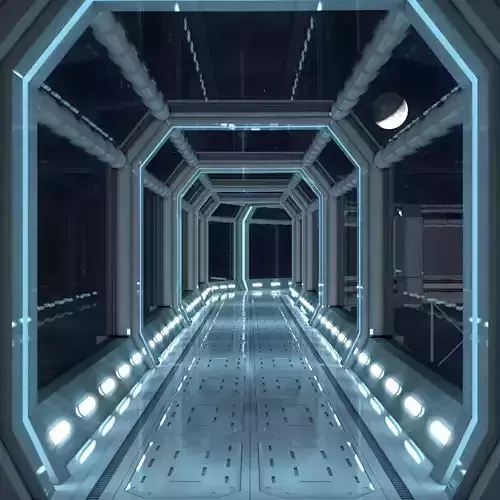 Modular Corridor V2 Low-poly 3D model