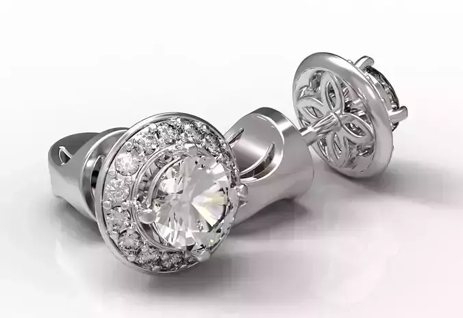 Earrings pair of diamond stud