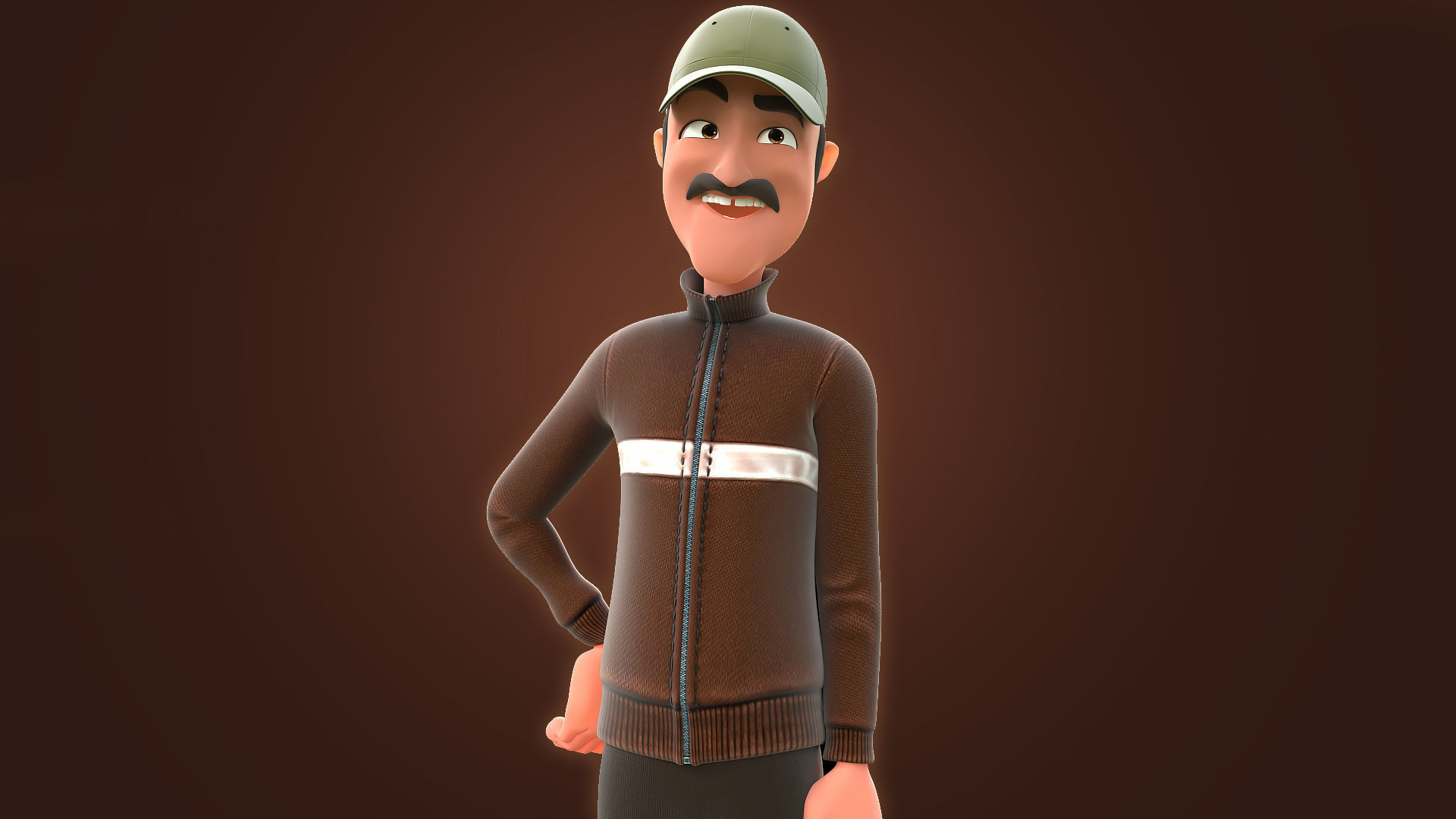 RIGGED CARTOON MAN - CARTOON BAD MAN 3D model_7