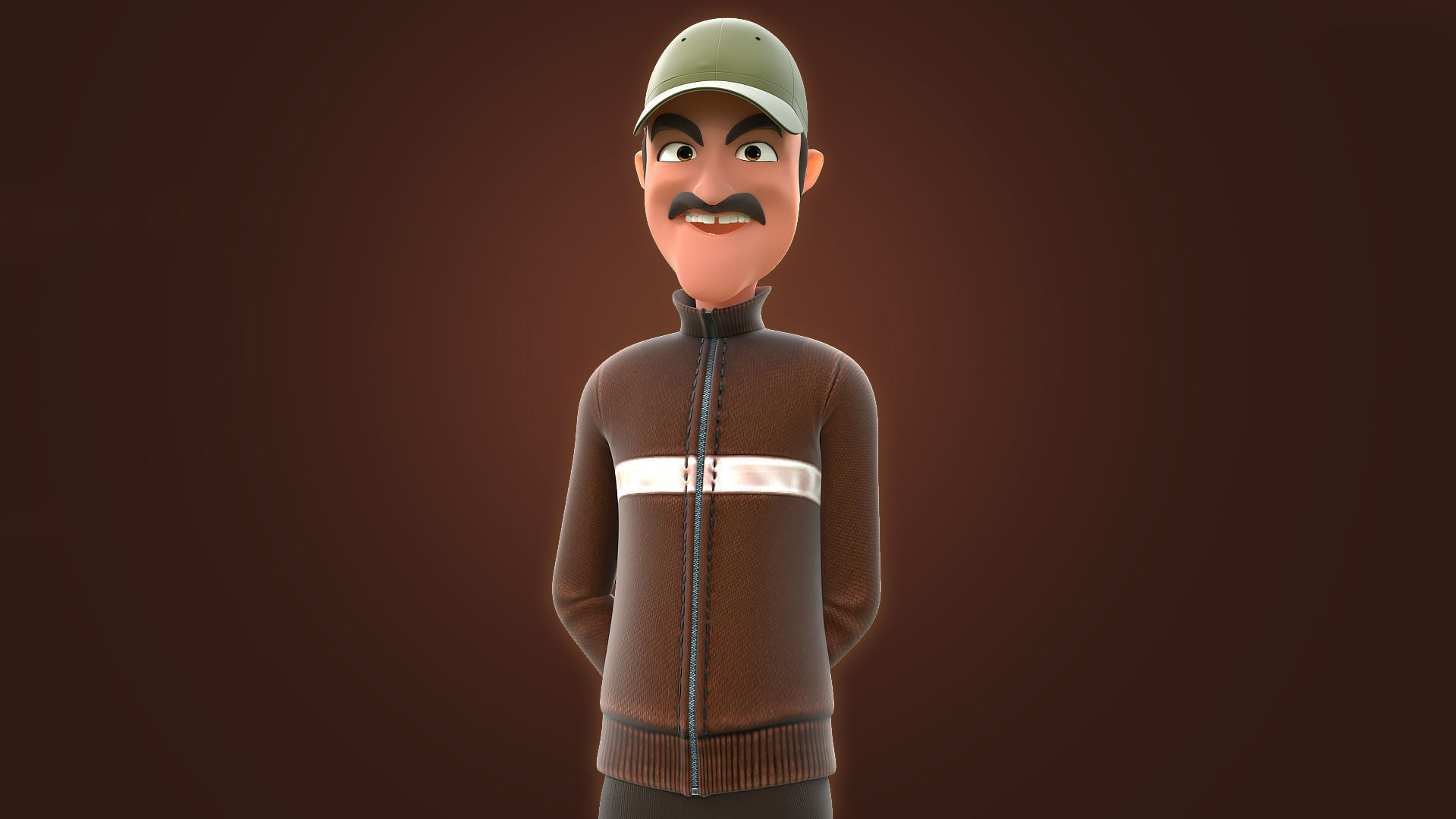 RIGGED CARTOON MAN - CARTOON BAD MAN 3D model_10