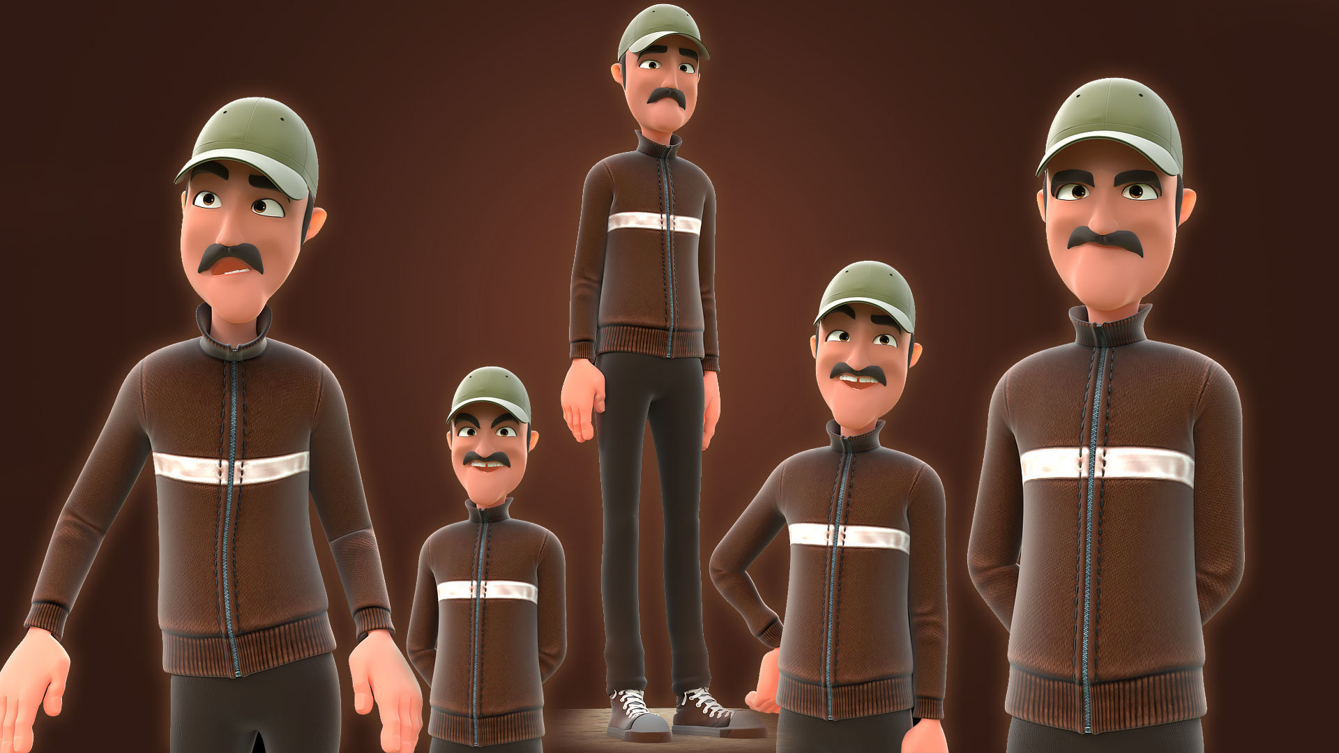 RIGGED CARTOON MAN - CARTOON BAD MAN 3D model_17
