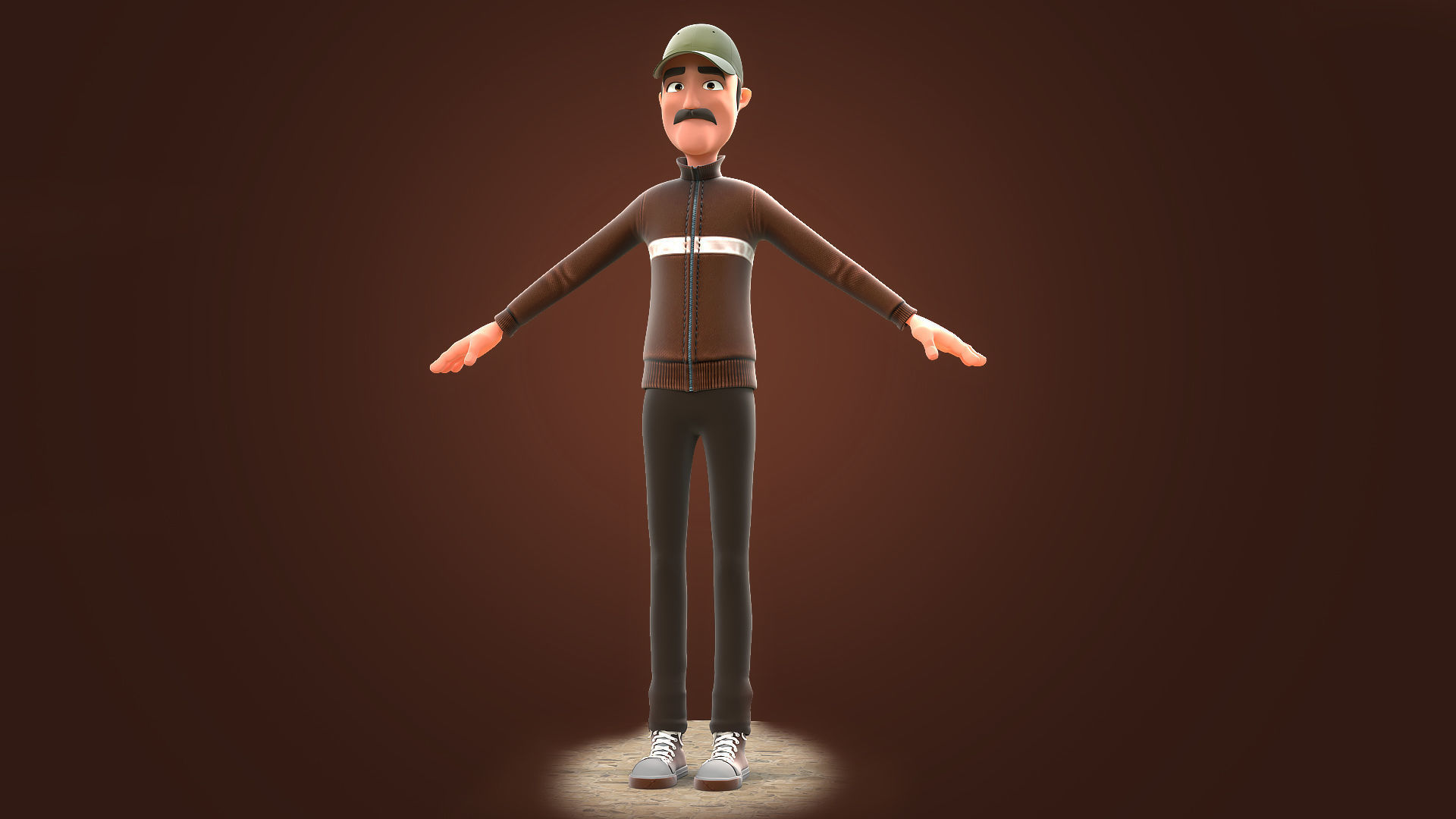 RIGGED CARTOON MAN - CARTOON BAD MAN 3D model_2
