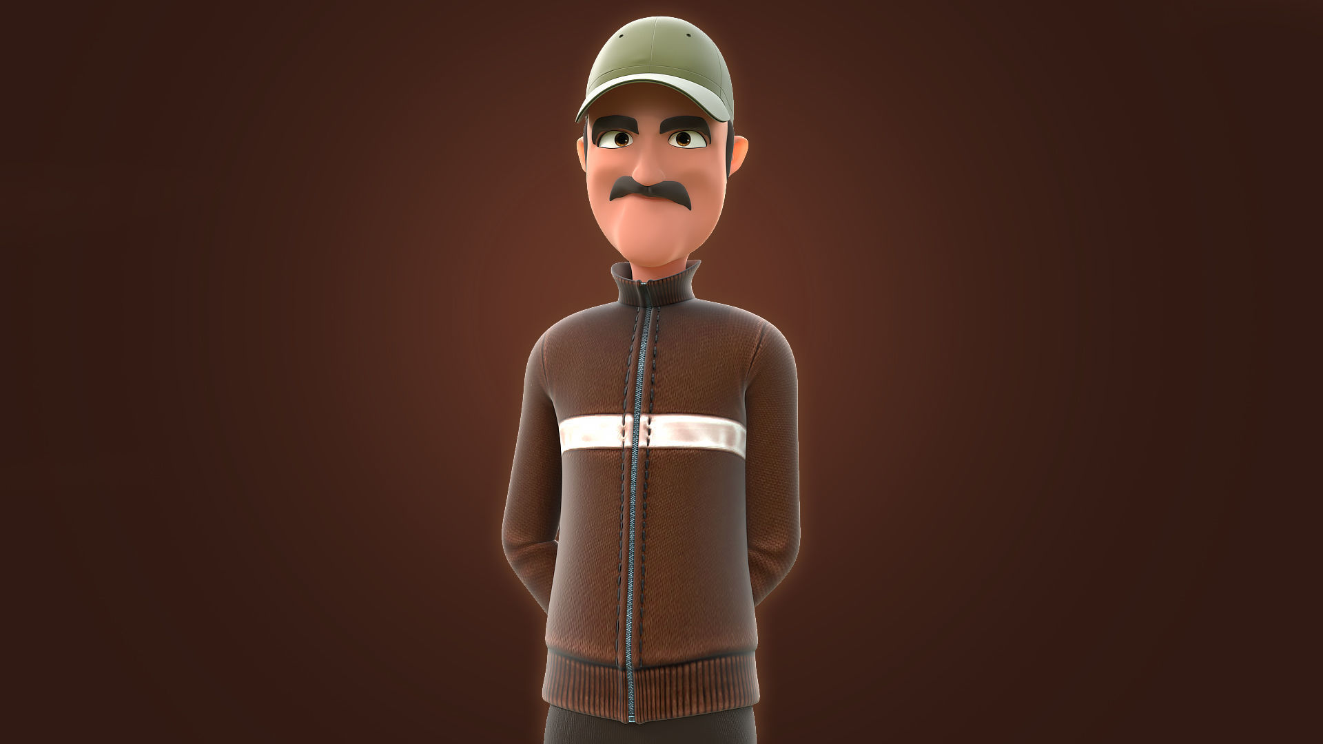 RIGGED CARTOON MAN - CARTOON BAD MAN 3D model_9