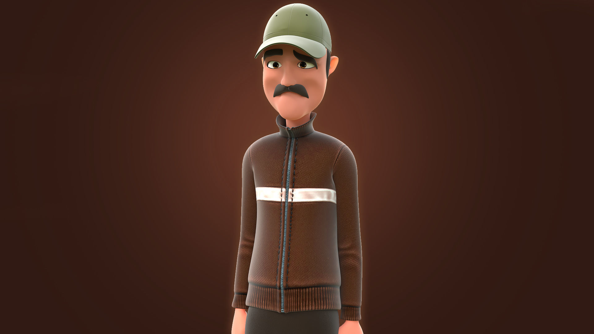 RIGGED CARTOON MAN - CARTOON BAD MAN 3D model_11