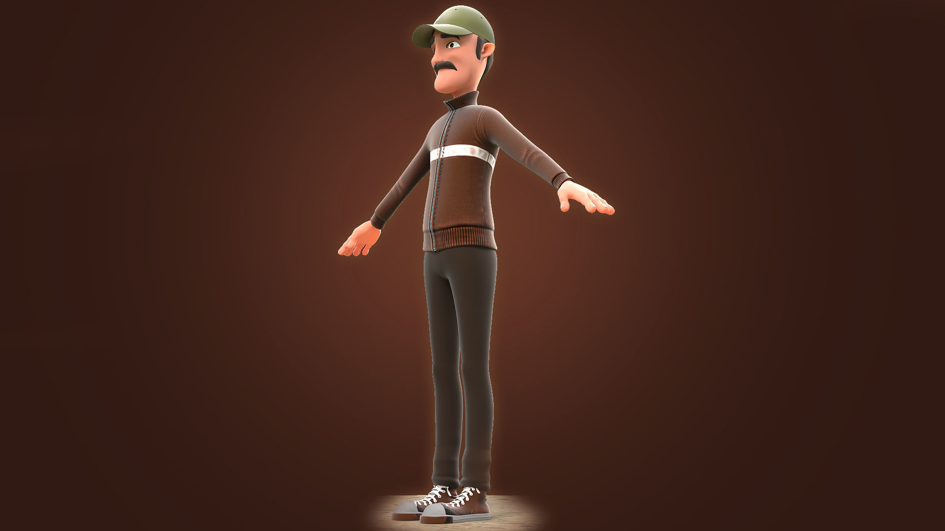 RIGGED CARTOON MAN - CARTOON BAD MAN 3D model_5