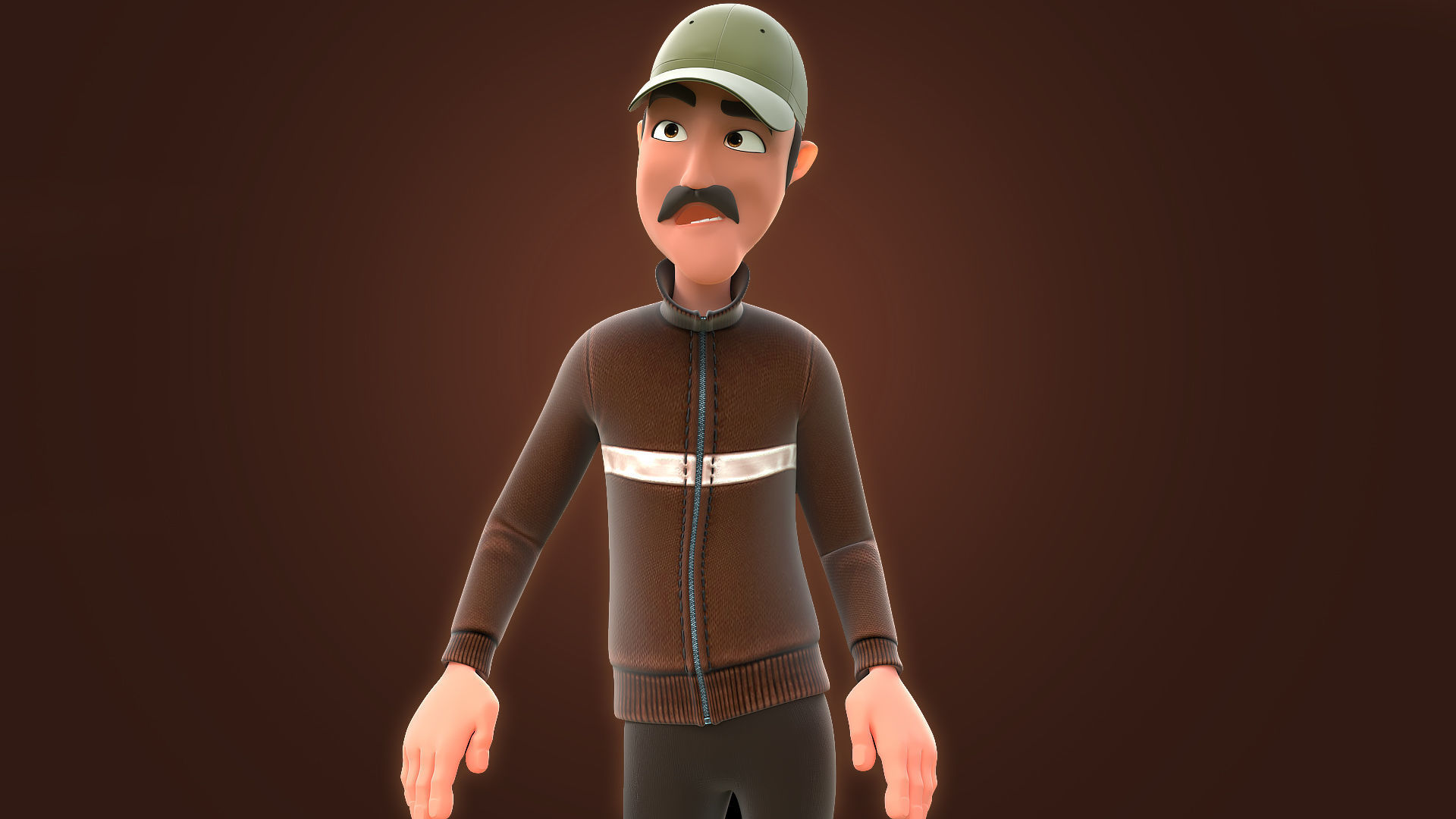 RIGGED CARTOON MAN - CARTOON BAD MAN 3D model_8