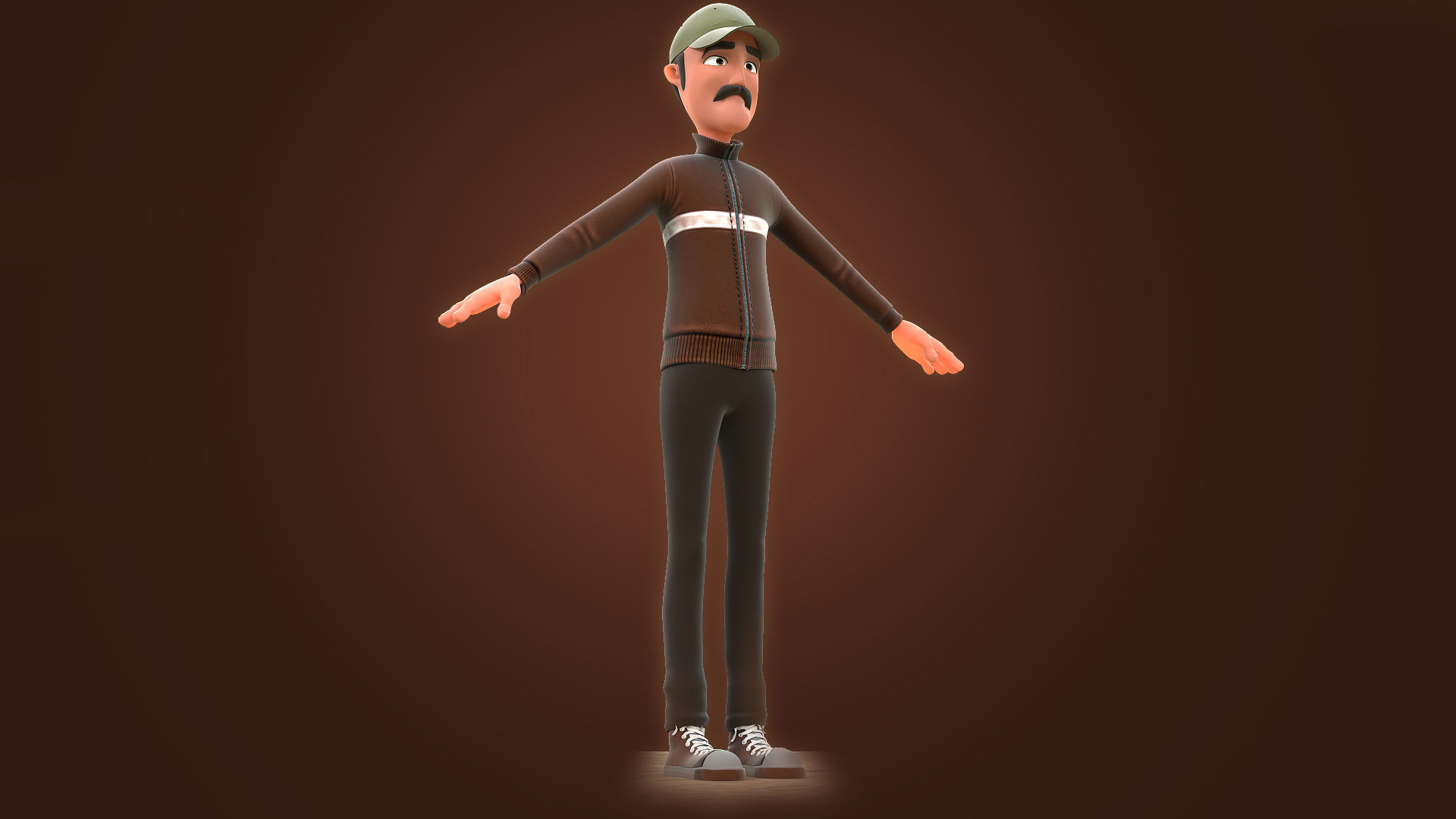 RIGGED CARTOON MAN - CARTOON BAD MAN 3D model_3