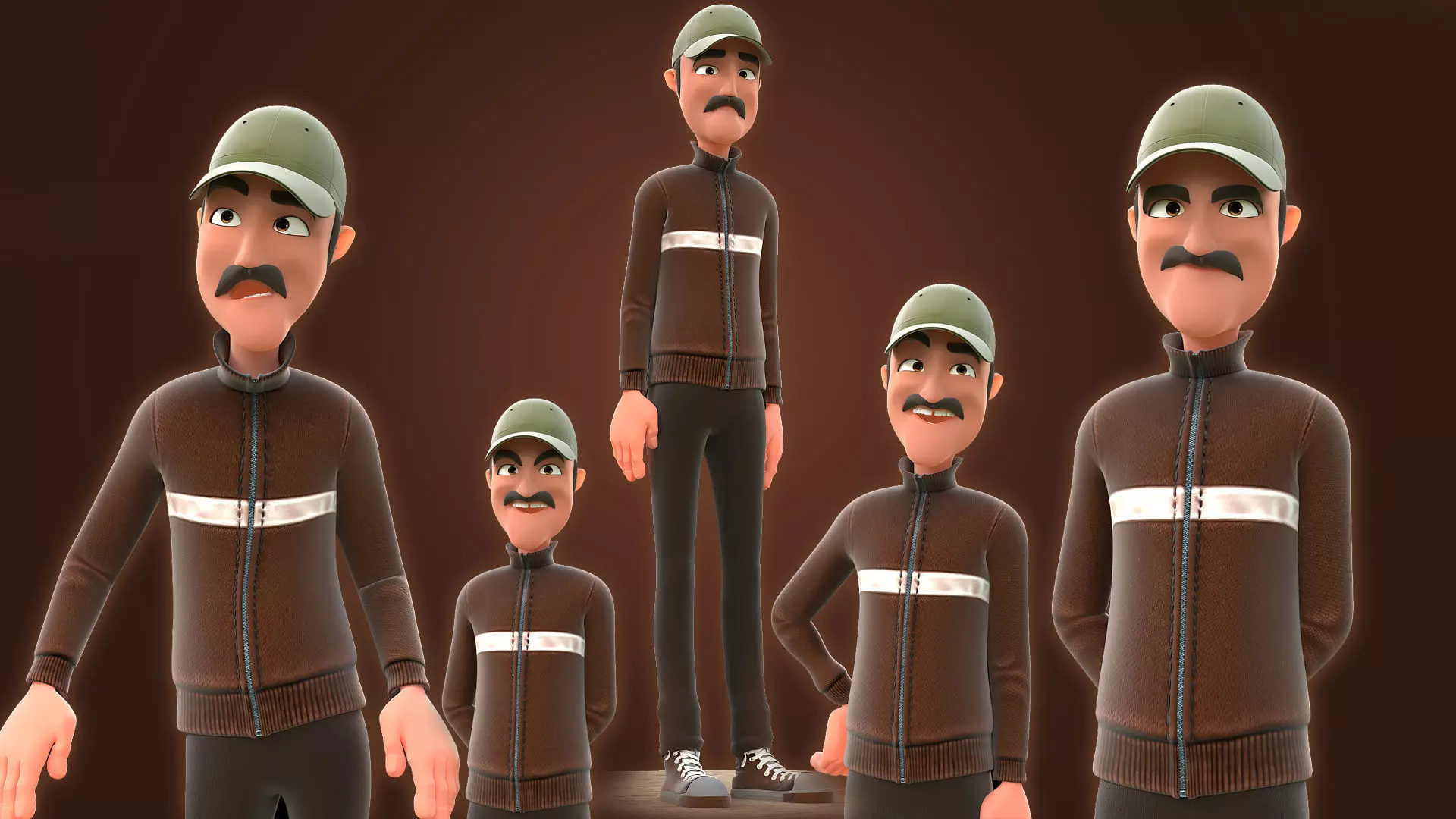 RIGGED CARTOON MAN - CARTOON BAD MAN 3D model_0