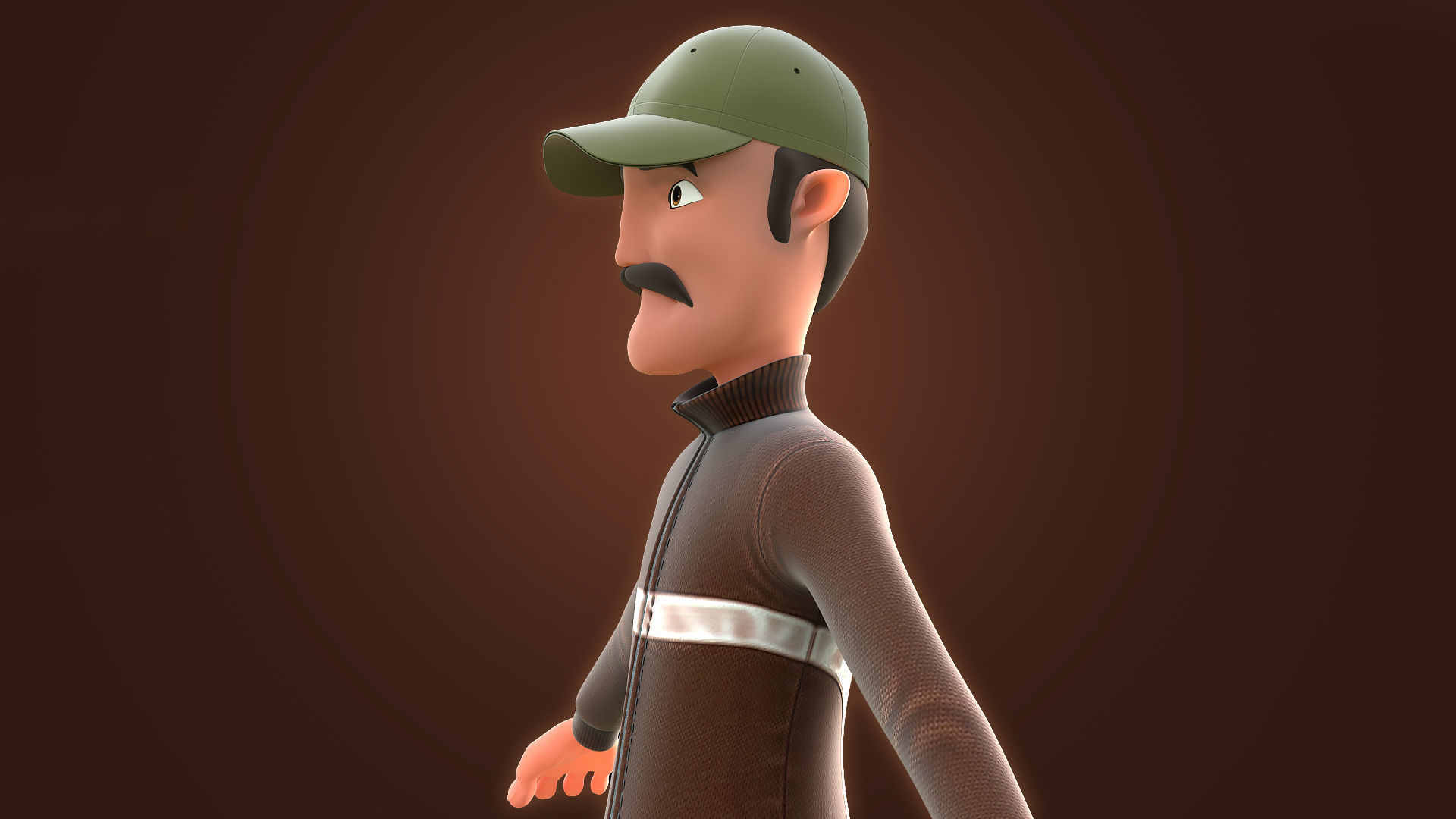 RIGGED CARTOON MAN - CARTOON BAD MAN 3D model_12