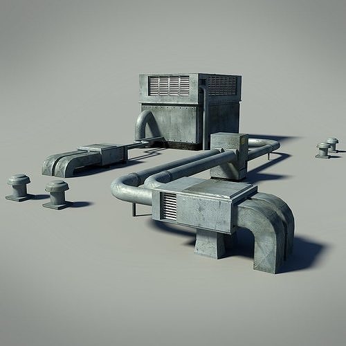 Roof Unit Low-poly 3D model