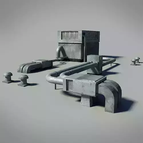 Roof Unit Low-poly 3D model