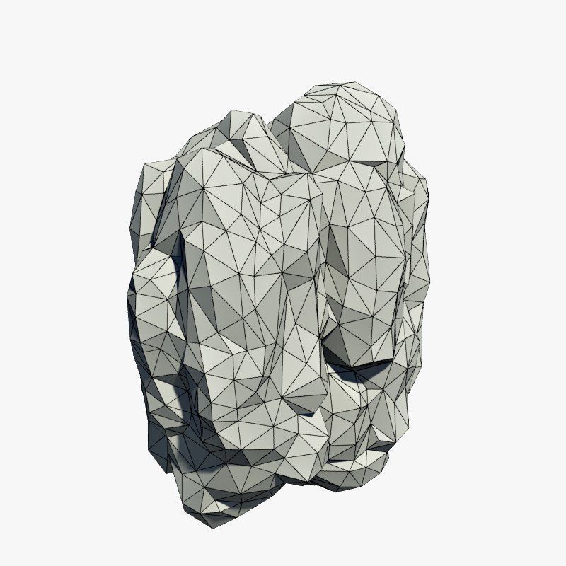Stone rock Low-poly 3D model_4