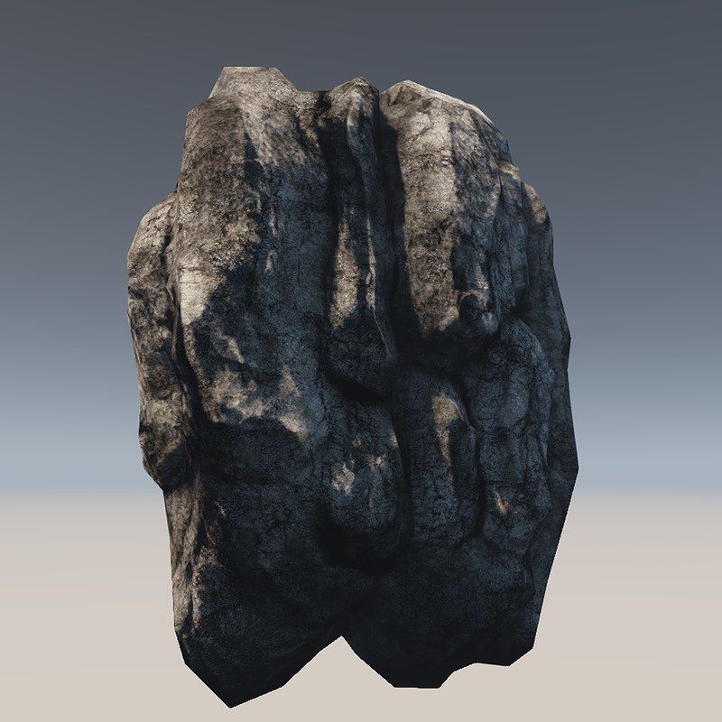 Stone rock Low-poly 3D model_3