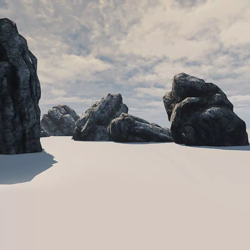 Stone rock Low-poly 3D model_0