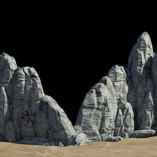 Rocky Cliff  Low-poly 3D model