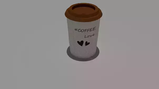 CoffeeToGo coffee cup with heart Low-poly 3D model