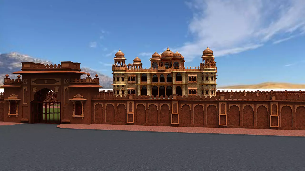 Iconic Mohatta Palace Realistic 3D Model 3D model_0