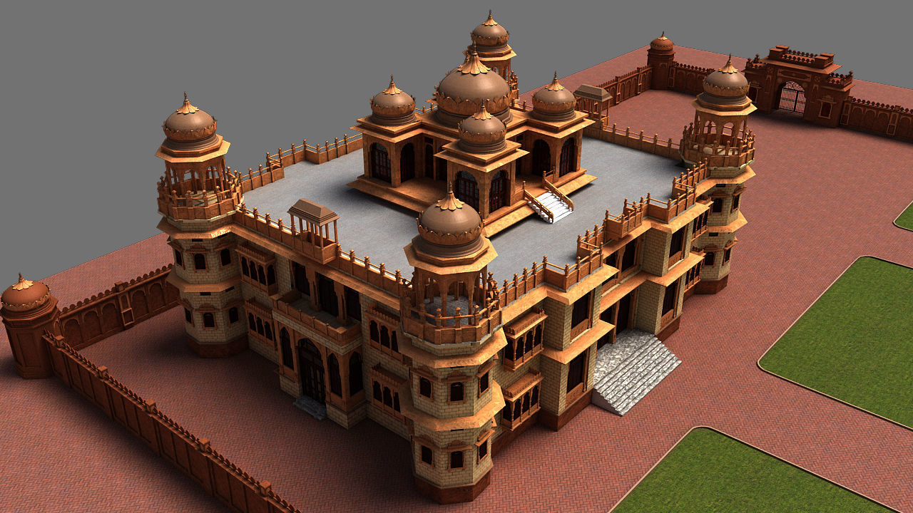 Iconic Mohatta Palace Realistic 3D Model 3D model_4