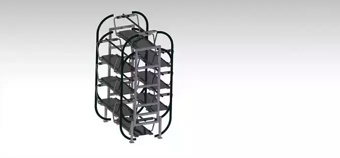 Parking car system for 8 Cars 3D model