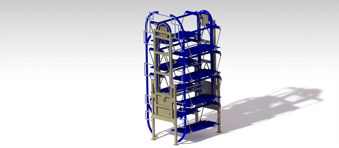 Parking car system for 8 Cars 3D model_8